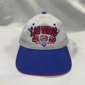 VINTAGE Las Vegas Motor Speedway Hat | Gray/Blue | NASCAR Racing | Adjustable